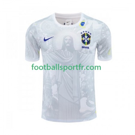 Tenue Brésil Jesus Domicile Blanc 2024-2025 Maillot de Foot